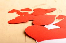 Hearts Poured Out From The Envelope Stock Images
