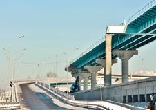Construction Of The Overpass Royalty Free Stock Images Construction Of The Overpass Royalty Free Stock Images