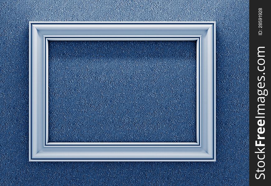 White Photo Frame on Dark Blue Background. White Photo Frame on Dark Blue Background.