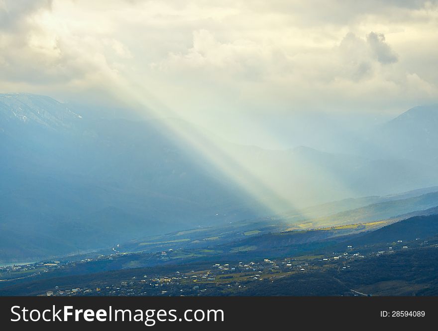 View from Demirci to Chatyr-Dag. Crimea. Ukraine. View from Demirci to Chatyr-Dag. Crimea. Ukraine