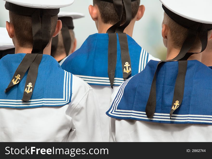 Fragment of a russian navy recruits alignment. Fragment of a russian navy recruits alignment