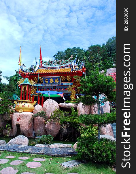 Beautiful temple garden image at penang, malaysian