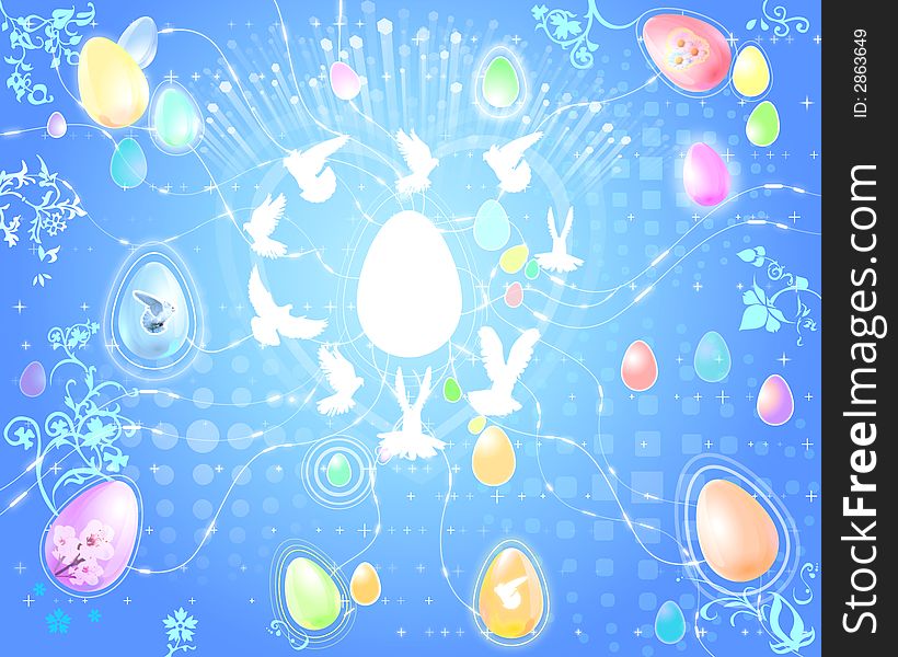 Easter Eggs Doves