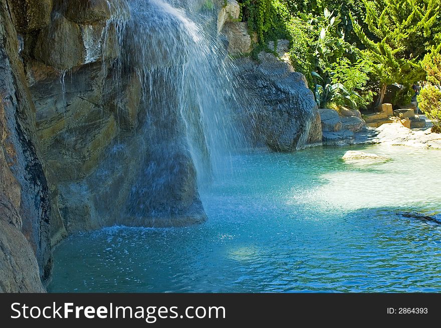 Exotic waterfall splashing in Turkey. Exotic waterfall splashing in Turkey