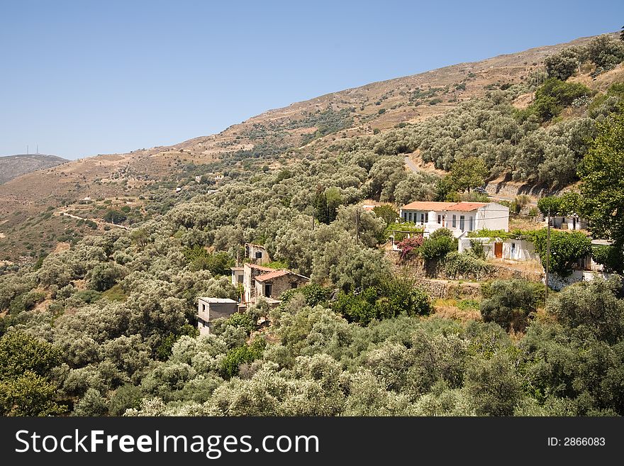 A small mountain village on Crete, Greece