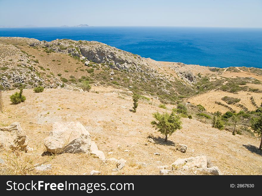 A photo  of a typical cretan scenery, Greece. A photo  of a typical cretan scenery, Greece