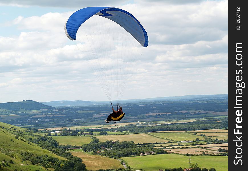Hang gliders above the famous Sussex downs