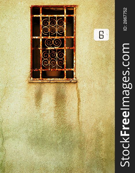 Old colorful grungy textured window background. Old colorful grungy textured window background