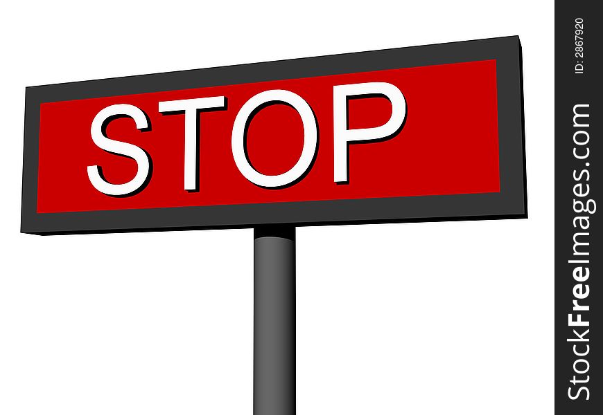 Sign STOP isolated on a white background