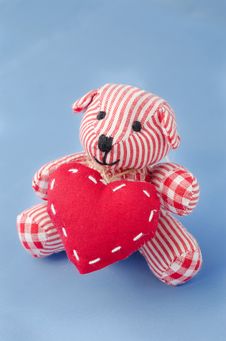Teddy Bear With A Heart In His Hands Stock Photos