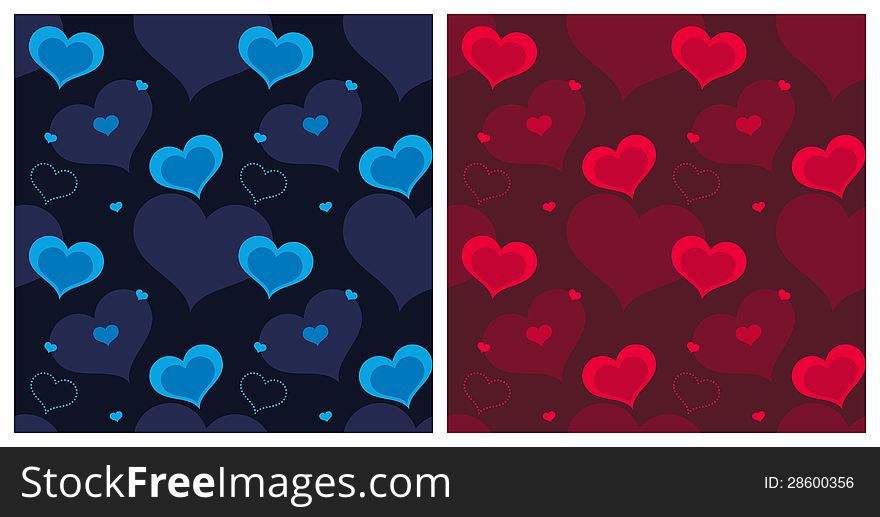 Valentine hearts seamless pattern