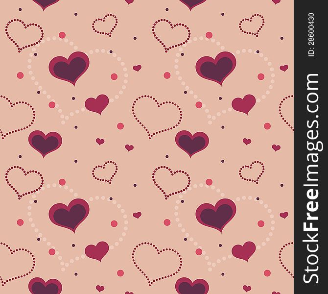 Valentine Hearts Seamless Pattern