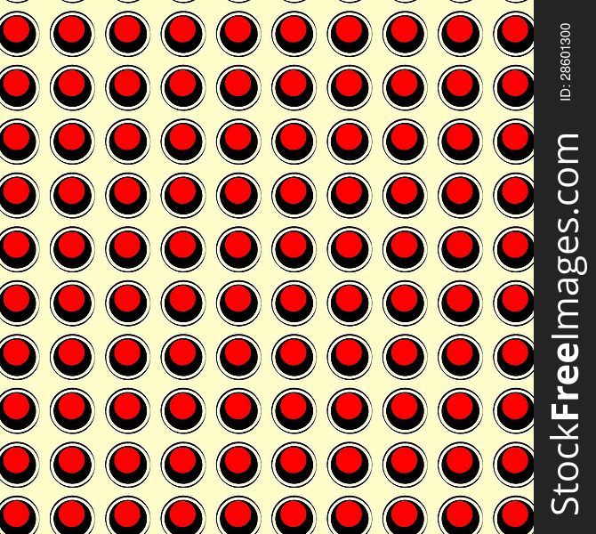 Retro pattern red and black on cream seamless pattern.