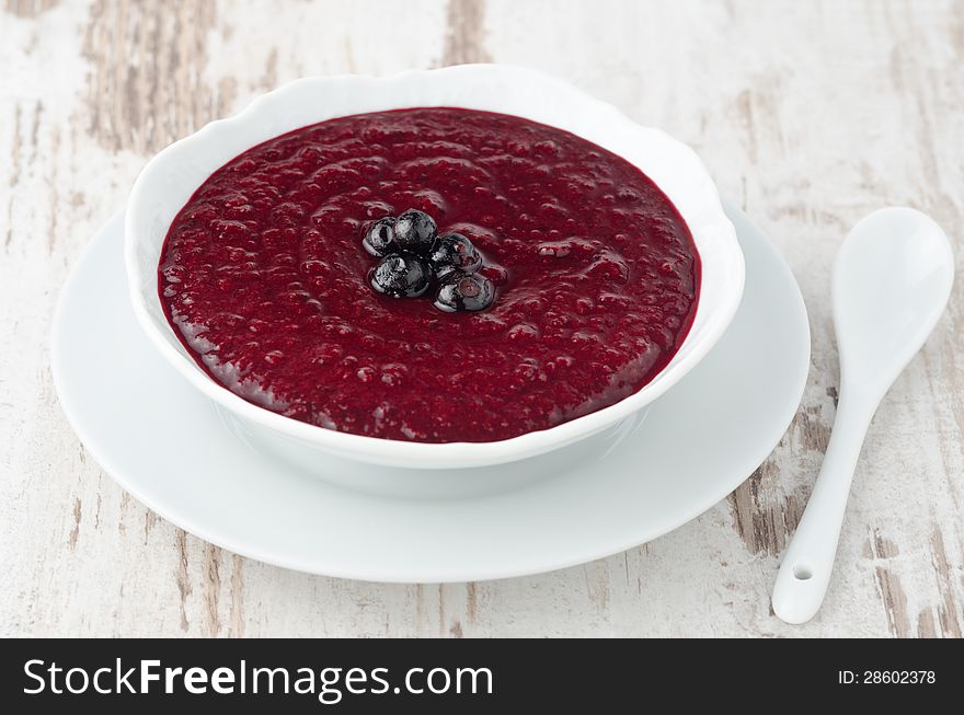 Black Currant Jam In A Bowl