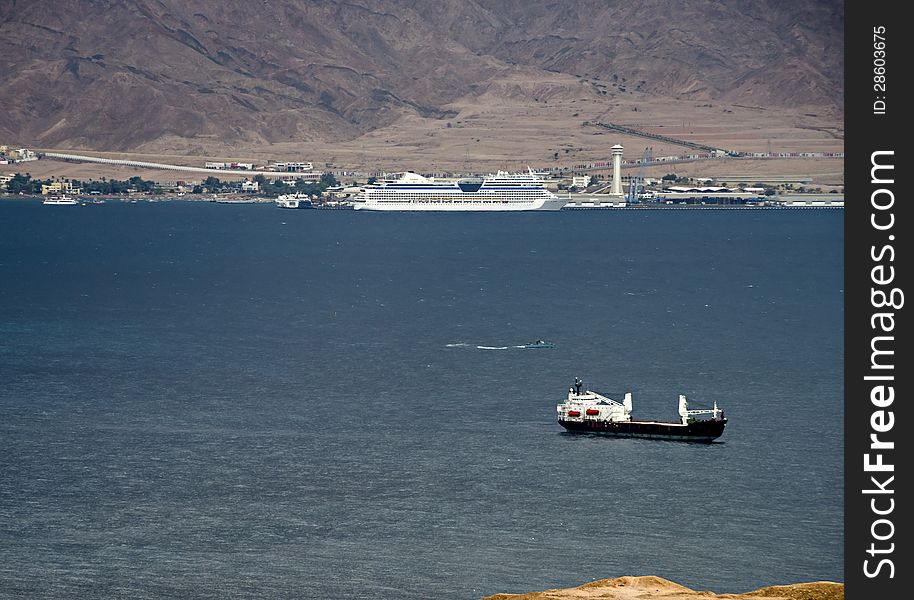 Aerial view on the gulf of Aqaba. Aerial view on the gulf of Aqaba