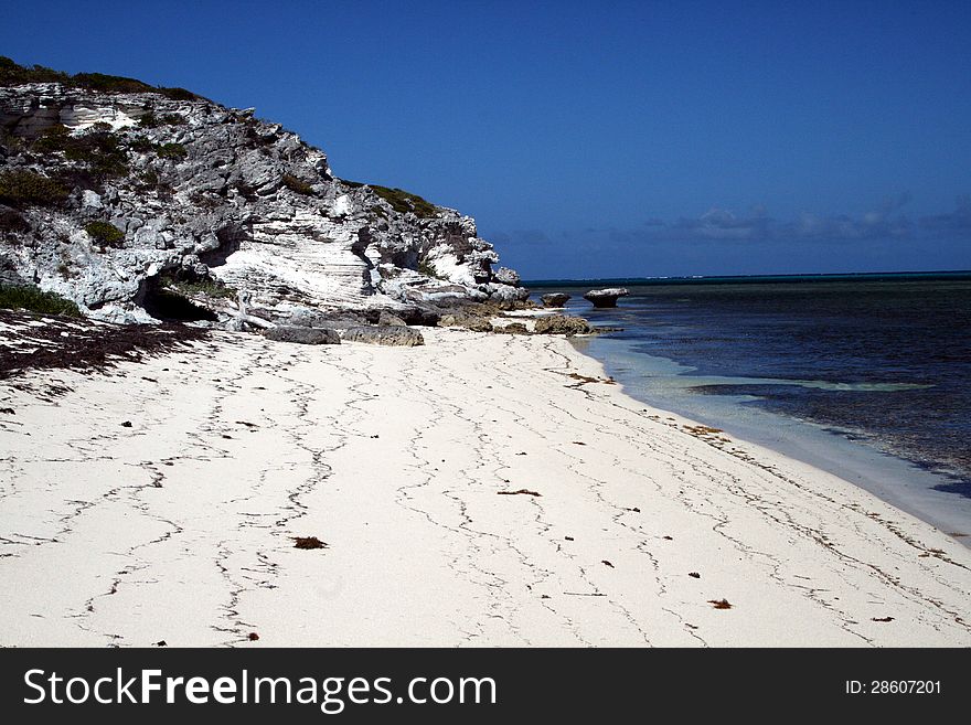 A caribbean wild beach at grand turk island