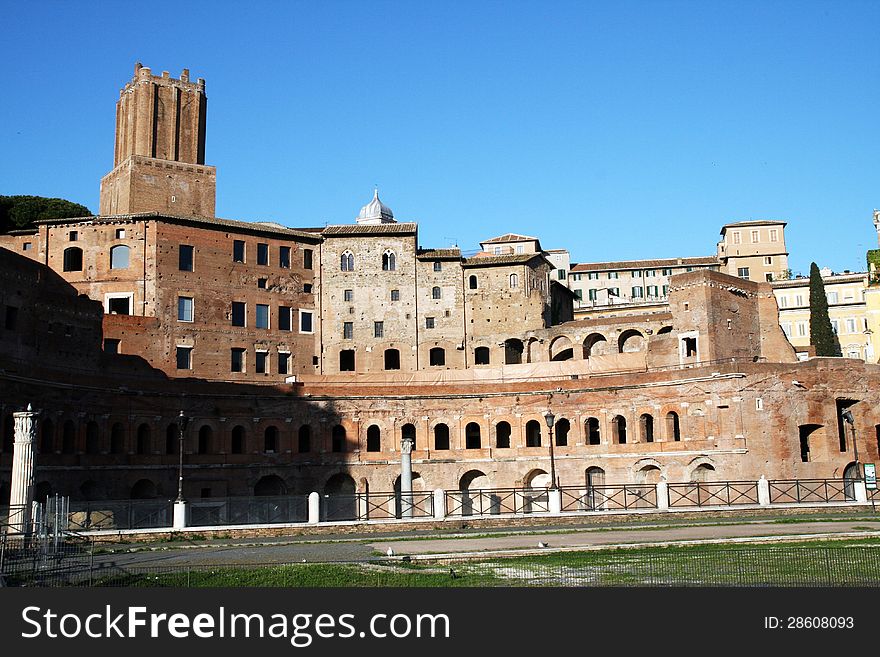 The ancient trajan forum at rome in italy