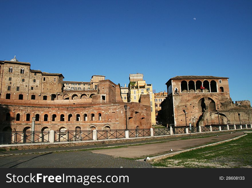 The ancient trajan forum at rome. The ancient trajan forum at rome