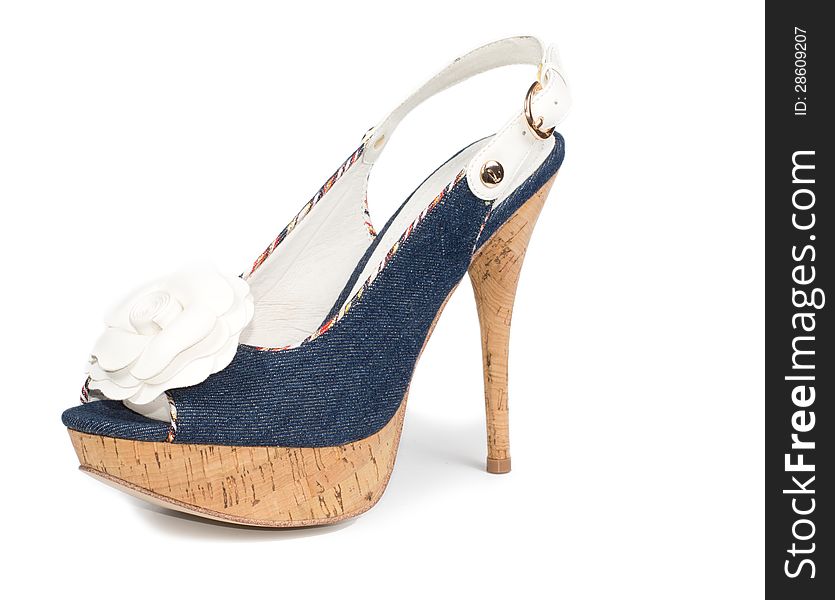 Stylish Blue High-heeled Ladies Shoe