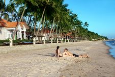 Couple On The Beach Royalty Free Stock Photo Couple On The Beach Royalty Free Stock Photo