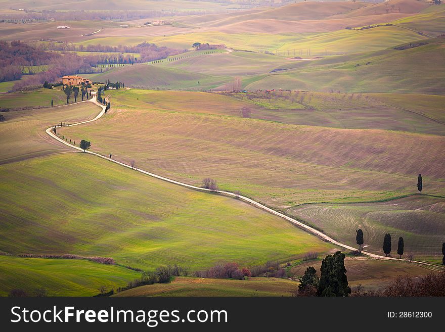 View of Val D'Orcia from Pienza, Tuscany, Italy. View of Val D'Orcia from Pienza, Tuscany, Italy