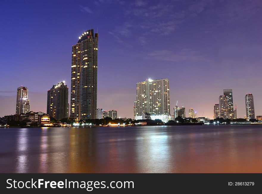 Cityscape of Thailand business district with clear blue skyline. Cityscape of Thailand business district with clear blue skyline