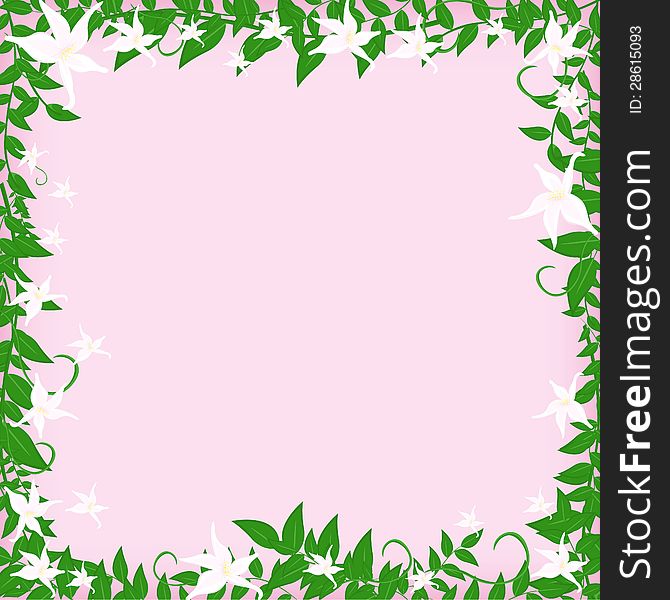 Vector frame with white flowers
