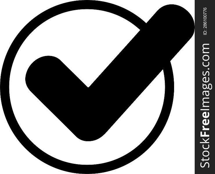 Check Mark. Black Icon Illustration