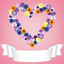 Flower Heart And Ribbon Stock Photos Flower Heart And Ribbon Stock Photos