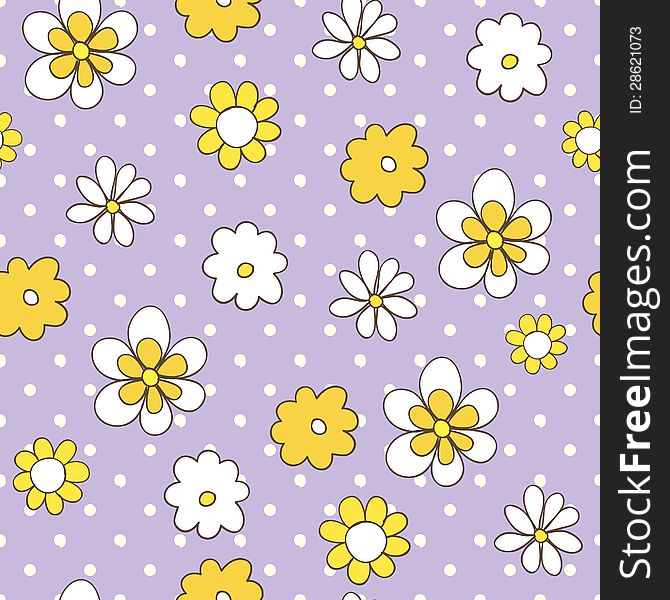 Vector seamless background with flowers. Vector seamless background with flowers