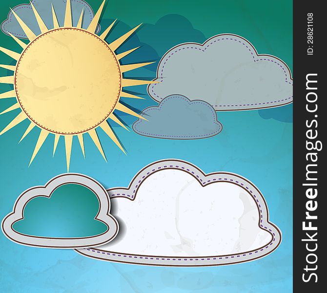 Sun and clouds.Vector illustration. Eps 10.