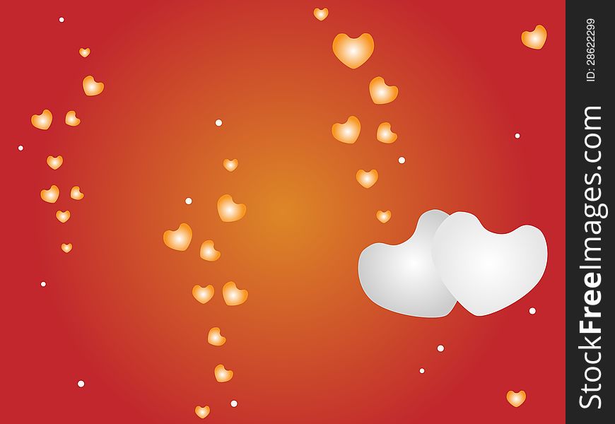 An Illustration Of Hearts On Red Background