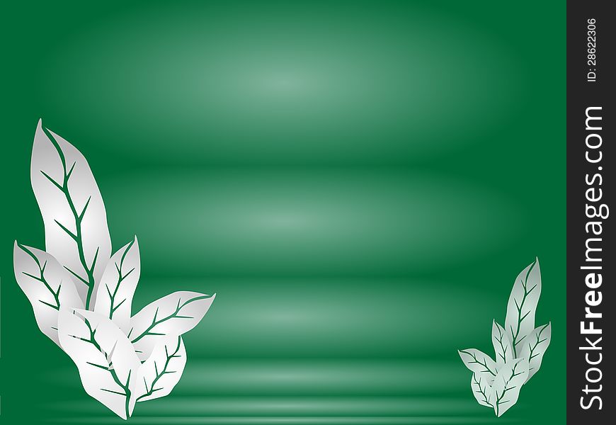 Illustration Of Leaves Of Green Background Template