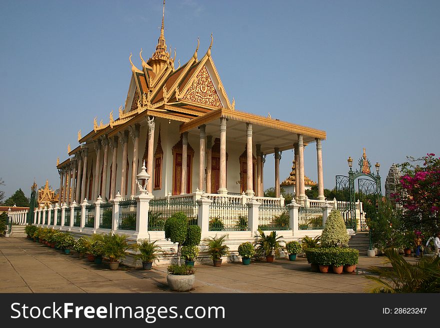 Building which makes up part of the royal palace complex in Phnom Penh, Cambodia. Building which makes up part of the royal palace complex in Phnom Penh, Cambodia.