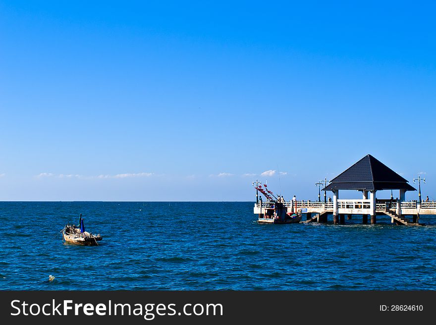 Fishing boat docked in the port