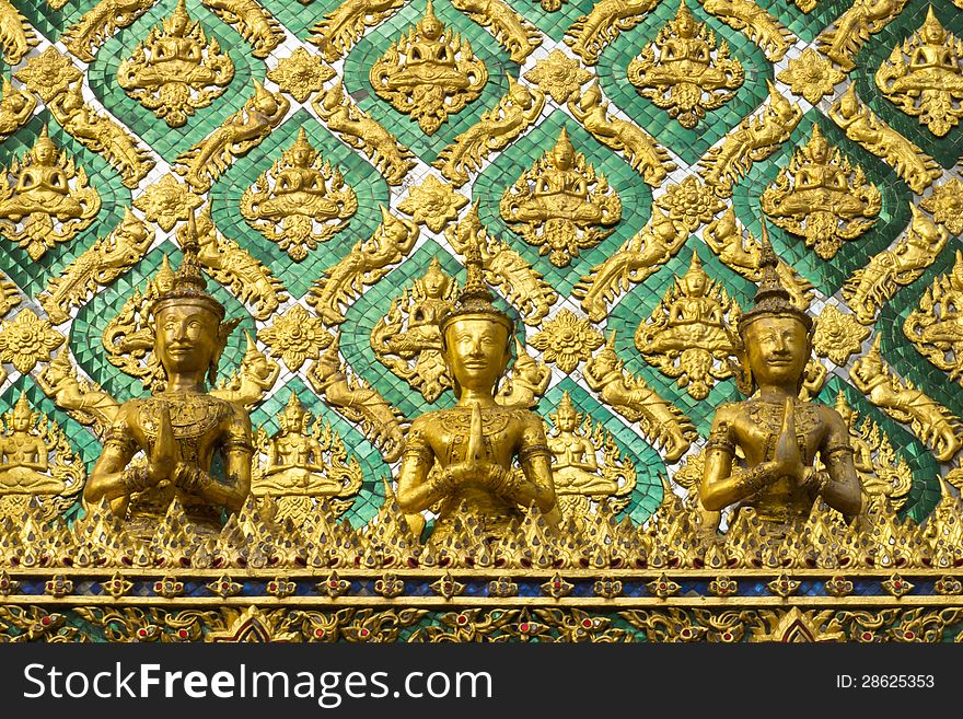 Triple of Thai angel sculpture art