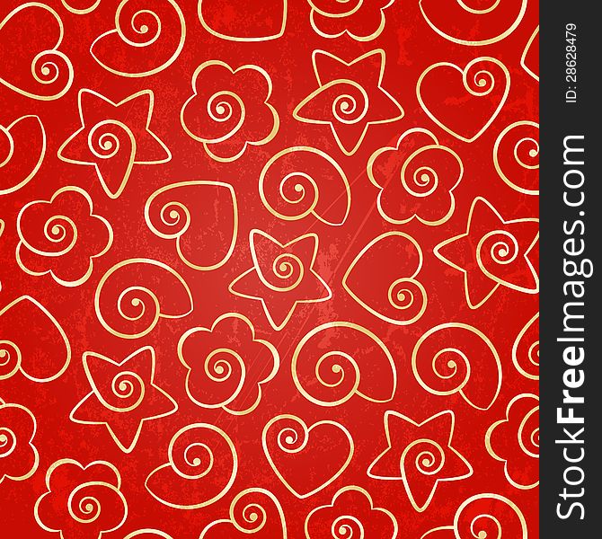 Red seamless background for Valentine's Day. EPS 10 vector illustration.