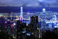 Hong Kong At Night Stock Photo Hong Kong At Night Stock Photo