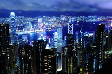 Hong Kong At Night Stock Photography Hong Kong At Night Stock Photography