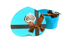 Blue Heart-shaped Box Stock Photography Blue Heart-shaped Box Stock Photography