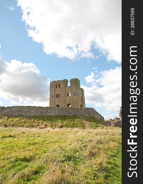 The ruins of scarborough castle in yorkshire in england. The ruins of scarborough castle in yorkshire in england