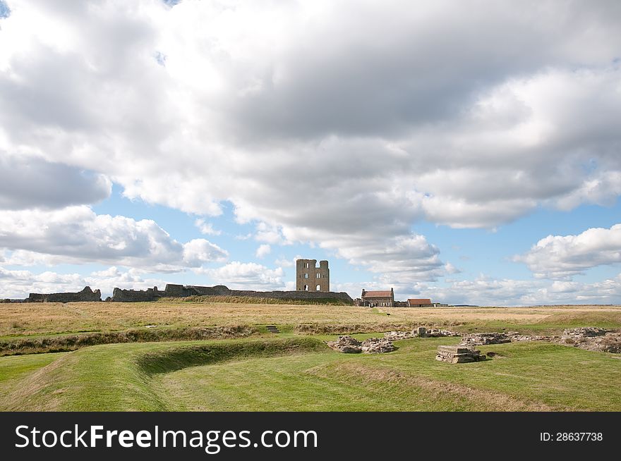 The ruins of scarborough castle in yorkshire in england. The ruins of scarborough castle in yorkshire in england