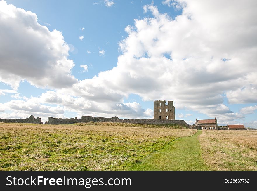 Scarborough castle and clouds