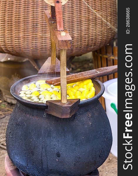 Boiling Cocoon In A Pot