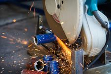 Cutting Steel With Grinder Royalty Free Stock Photos Cutting Steel With Grinder Royalty Free Stock Photos