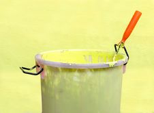 Paint-roller And Paint Bucket Stock Photography