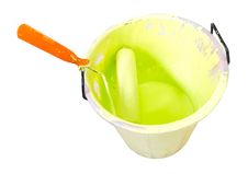 Paint-roller And Paint Bucket Stock Photo