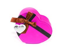 Pink Heart-shaped Box Stock Image