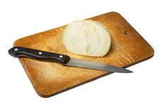 Half Of Onion And Knife Stock Photo Half Of Onion And Knife Stock Photo