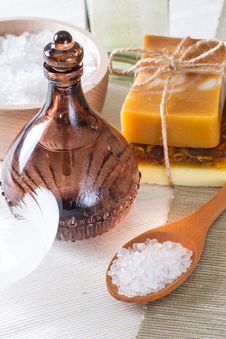 Handmade Soap And Sea Salt Stock Photos Handmade Soap And Sea Salt Stock Photos